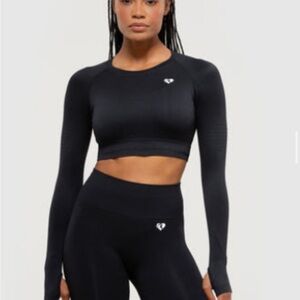 Women’s Best Black Fitted Long Sleeve Crop Top XL